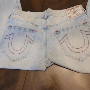 True Religion Men Light Blue Relaxed Cut Jeans